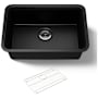 Kohler Cairn 27-1/2" Undermount Single Bowl Neoroc Granite Composite Kitchen Sink with Bottom Sink Rack Matte Black