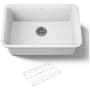 Kohler Cairn 27-1/2" Undermount Single Bowl Neoroc Granite Composite Kitchen Sink with Bottom Sink Rack Matte White