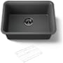 Kohler Cairn 24-1/2" Undermount Single Bowl Neoroc Granite Composite Kitchen Sink with Bottom Sink Rack Matte Graphite
