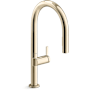 Kohler Components 1.5 GPM Single Hole Pre-Rinse Kitchen Faucet Vibrant French Gold