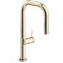 Kohler Components 1.5 GPM Single Hole Pre-Rinse Pull Down Kitchen Faucet Vibrant French Gold