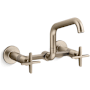 Kohler Billet 1.5 GPM Wall Mounted Widespread Bridge Kitchen Faucet with Dual Cross Handles Vibrant Brushed Bronze