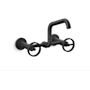 Kohler Billet 1.5 GPM Wall Mounted Widespread Bridge Kitchen Faucet Matte Black