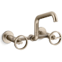 Kohler Billet 1.5 GPM Wall Mounted Widespread Bridge Kitchen Faucet Vibrant Brushed Bronze