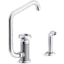 Kohler Billet 1.5 GPM Single Hole Kitchen Faucet - Includes Side Spray and SoftRinse Spray Function Polished Chrome