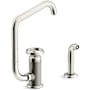 Kohler Billet 1.5 GPM Single Hole Kitchen Faucet - Includes Side Spray and SoftRinse Spray Function Vibrant Polished Nickel