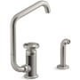 Kohler Billet 1.5 GPM Single Hole Kitchen Faucet - Includes Side Spray and SoftRinse Spray Function Vibrant Stainless