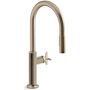 Kohler Billet 1.5 GPM Single Hole Pull Down Kitchen Faucet Vibrant Brushed Bronze