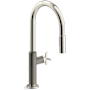 Kohler Billet 1.5 GPM Single Hole Pull Down Kitchen Faucet Vibrant Polished Nickel