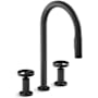 Kohler Billet 1.5 GPM Widespread Pre-Rinse Pull Down Kitchen Faucet Matte Black