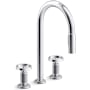 Kohler Billet 1.5 GPM Widespread Pre-Rinse Pull Down Kitchen Faucet Polished Chrome