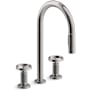 Kohler Billet 1.5 GPM Widespread Pre-Rinse Pull Down Kitchen Faucet Vibrant Titanium