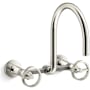 Kohler Billet 1.5 GPM Wall Mounted Widespread Bridge Kitchen Faucet Vibrant Polished Nickel