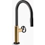Kohler Billet 1.5 GPM Widespread Pull Down Kitchen Faucet - Includes Escutcheon Matte Black with Brushed Moderne Brass
