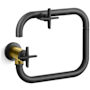Kohler Billet 3.2 GPM Wall Mounted Single Hole Pot Filler with Dual Cross Handles Matte Black with Brushed Moderne Brass