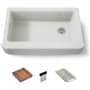 Kohler Tempered 35-5/8" x 21-5/16" x 9" Undermount Single-Bowl Farmhouse Workstation Kitchen Sink with Tall Apron Dune