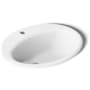 Kohler Farmington 19-1/4" Oval Cast Iron Drop In Bathroom Sink with Overflow and Single Faucet Hole White