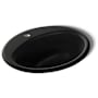 Kohler Farmington 19-1/4" Oval Cast Iron Drop In Bathroom Sink with Overflow and Single Faucet Hole Black
