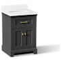 Kohler Charlemont 24" Free Standing Vanity Set with Cabinet and Stone Composite Vanity Top Ferrous Grey
