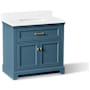 Kohler Charlemont 36" Free Standing Vanity Set with Cabinet and Stone Composite Vanity Top Tidal Blue