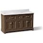 Kohler Charlemont 60" Free Standing Vanity Set with Cabinet and Stone Composite Vanity Top Draper Oak