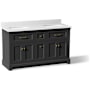 Kohler Charlemont 60" Free Standing Vanity Set with Cabinet and Stone Composite Vanity Top Ferrous Grey