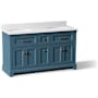 Kohler Charlemont 60" Free Standing Vanity Set with Cabinet and Stone Composite Vanity Top Tidal Blue