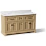 Kohler Charlemont 60" Free Standing Vanity Set with Cabinet and Stone Composite Vanity Top Light Oak