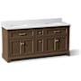 Kohler Charlemont 72" Free Standing Vanity Set with Cabinet and Quartz Vanity Top Draper Oak