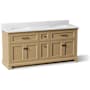 Kohler Charlemont 72" Free Standing Vanity Set with Cabinet and Quartz Vanity Top Light Oak