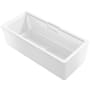 Kohler Volute 63" Free Standing Enameled Cast Iron Rectangular Soaking Tub with Acrylic Shroud, Center Drain, Brass Drain Assembly, and Slotted Overflow White