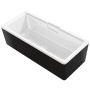 Kohler Volute 63" Free Standing Enameled Cast Iron Rectangular Soaking Tub with Acrylic Shroud, Center Drain, Brass Drain Assembly, and Slotted Overflow Black / White