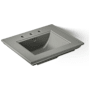 Kohler Memoirs Stately 24-1/2" Fireclay Pedestal Sink with Overflow and 3 Faucet Holes at 8" Centers Thunder Grey