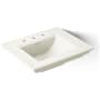 Kohler Memoirs Stately 24-1/2" Fireclay Pedestal Sink with Overflow and 3 Faucet Holes at 8" Centers Biscuit