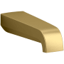 Kohler Pitch 5-15/16" Tub Spout Vibrant Brushed Moderne Brass