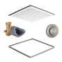 Kohler Real Rain Shower Only Trim Package with 2.5 GPM Multi Function Shower Head - Requires Volume Control for Water Flow White / Vibrant Brushed Nickel