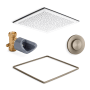 Kohler Real Rain Shower Only Trim Package with 2.5 GPM Multi Function Shower Head - Requires Volume Control for Water Flow White / Vibrant Brushed Bronze