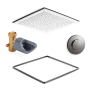 Kohler Real Rain Shower Only Trim Package with 2.5 GPM Multi Function Shower Head - Requires Volume Control for Water Flow White / Vibrant Titanium
