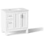 Kohler Quo 36" Free Standing Single Basin Vanity Set with Cabinet and Quartz Vanity Top White