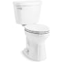 Kohler Cimarron 1.6 GPF Two Piece Elongated Toilet with Left Hand Lever and CleanCoat Technology - Less Seat White