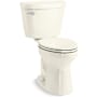 Kohler Cimarron 1.6 GPF Two Piece Elongated Toilet with Left Hand Lever and CleanCoat Technology - Less Seat Biscuit