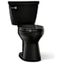 Kohler Cimarron 1.28 GPF Two Piece Elongated Chair Height Toilet with Left Hand Lever - Less Seat Black Black