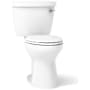 Kohler Cimarron 1.28 GPF Two Piece Elongated Chair Height Toilet with Right Hand Lever - Less Seat White