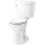 Kohler Cimarron 1.6 GPF Two Piece Round Toilet with Left Hand Lever - Less Seat White