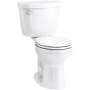 Kohler Cimarron 1.28 GPF Two-Piece Round-Front Comfort Height Toilet with Left Hand Trip Lever - Less Seat White