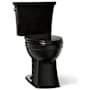 Kohler Kelston 1.28 GPF Two Piece Elongated Chair Height Toilet with Left Hand Lever - Less Seat Black Black