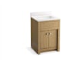 Kohler Alouette 24" Free Standing Single Basin Vanity Set with Cabinet and Quartz Vanity Top Light Oak