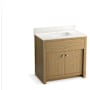 Kohler Alouette 37" Free Standing Single Basin Vanity Set with Cabinet and Quartz Vanity Top Light Oak