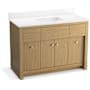 Kohler Alouette 49" Free Standing Single Basin Vanity Set with Cabinet and Quartz Vanity Top Light Oak