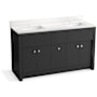 Kohler Alouette 60" Free Standing Double Basin Vanity Set with Cabinet and Quartz Vanity Top Dark Warm Grey